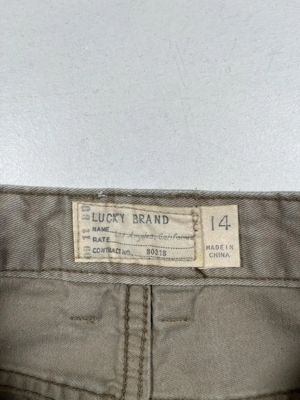 Lucky Brand Chino Pants Boys 14 Beige Khaki Twill Slim Fit Casual School Play